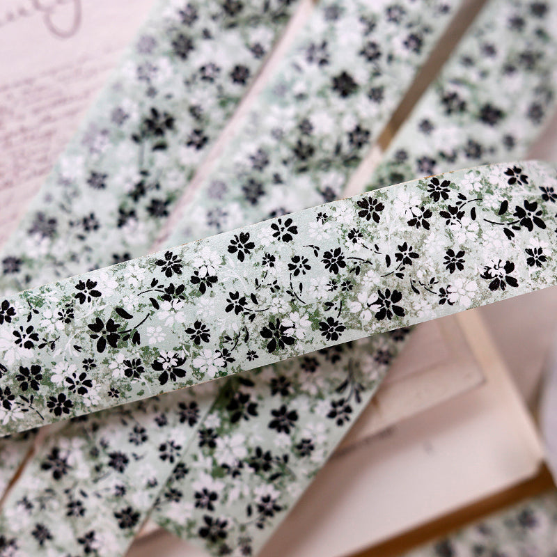 Whole Roll 2.7cm*3m Brownish Floral Patterns Washi Tape featuring floral, and brown designs for journaling, scrapbooking and collage