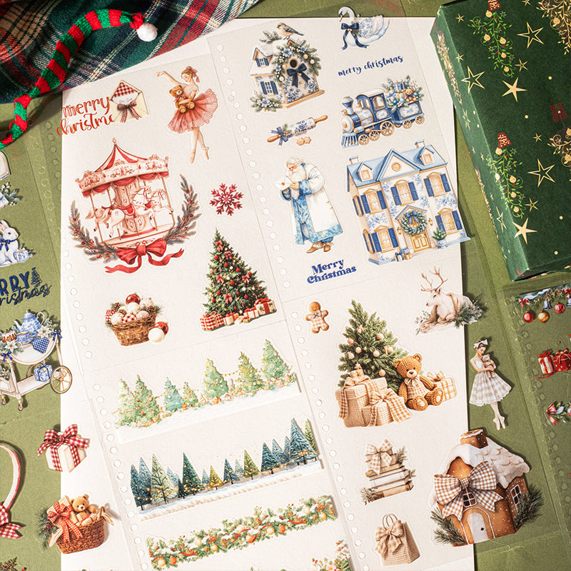 Look Forward Christmas Series Sticker Book featuring book designs for journaling, scrapbooking and collage