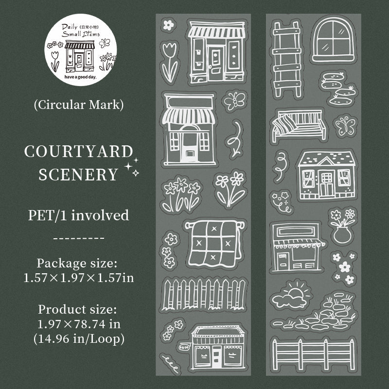 Daily Essentials Series Die Cutting Silver Stamping PET Tape
