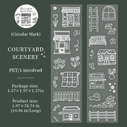 Daily Essentials Series Die Cutting Silver Stamping PET Tape