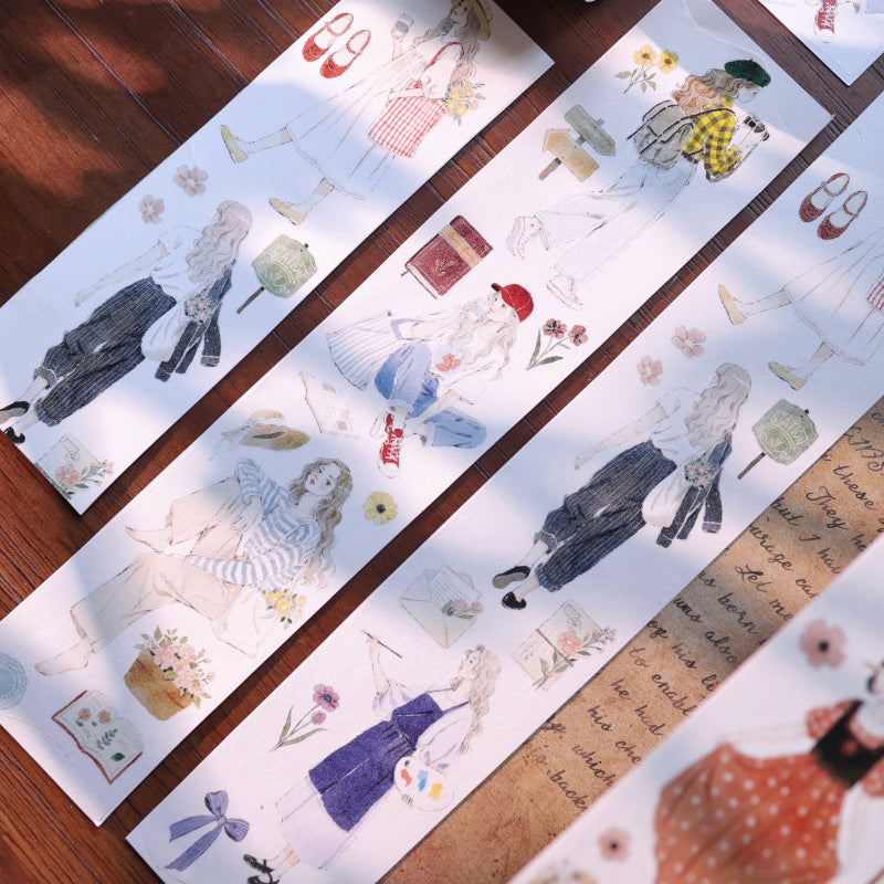 5.5cm*100cm Living Condition Die Cutting Washi/PET Tape for journaling, scrapbooking and collage