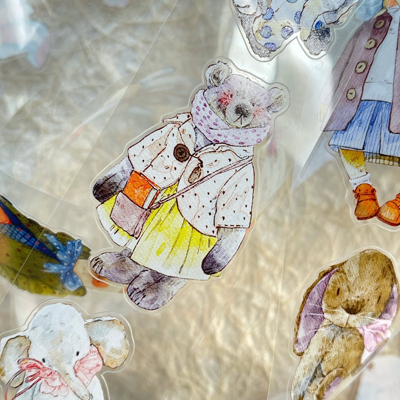 4cm*333cm Cute doll Die Cutting Washi/PET/Fog PET Tape for journaling, scrapbooking and collage