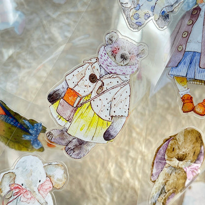 4cm*333cm Cute doll Die Cutting Washi/PET/Fog PET Tape for journaling, scrapbooking and collage