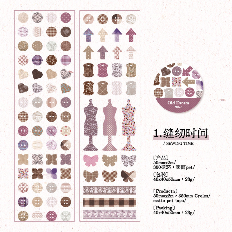Old Dreams Series Die Cutting Fog PET Tape