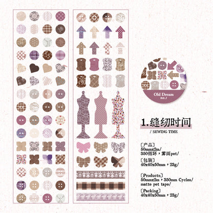 Old Dreams Series Die Cutting Fog PET Tape