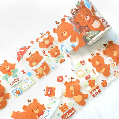 Bella bear's happy hour PET Tape featuring bear designs for journaling, scrapbooking and collage