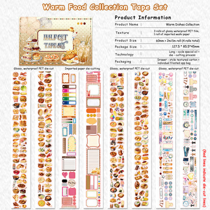 Warm Food Tape Set for journaling, scrapbooking and collage