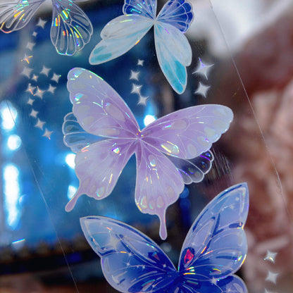 6cm*100cm Hyaline Feather Shell Light PET Tape featuring light designs for journaling, scrapbooking and collage
