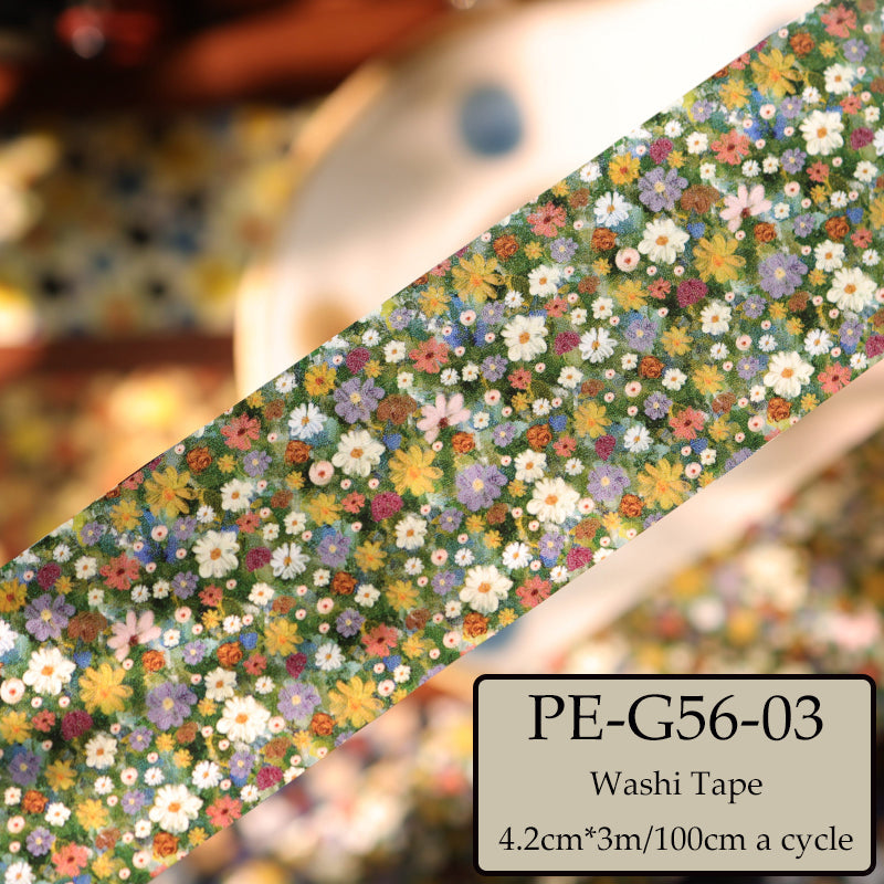 Whole Roll 4.2cm*3m Retro Floral Print Washi Tape