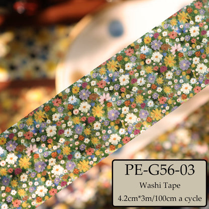 Whole Roll 4.2cm*3m Retro Floral Print Washi Tape