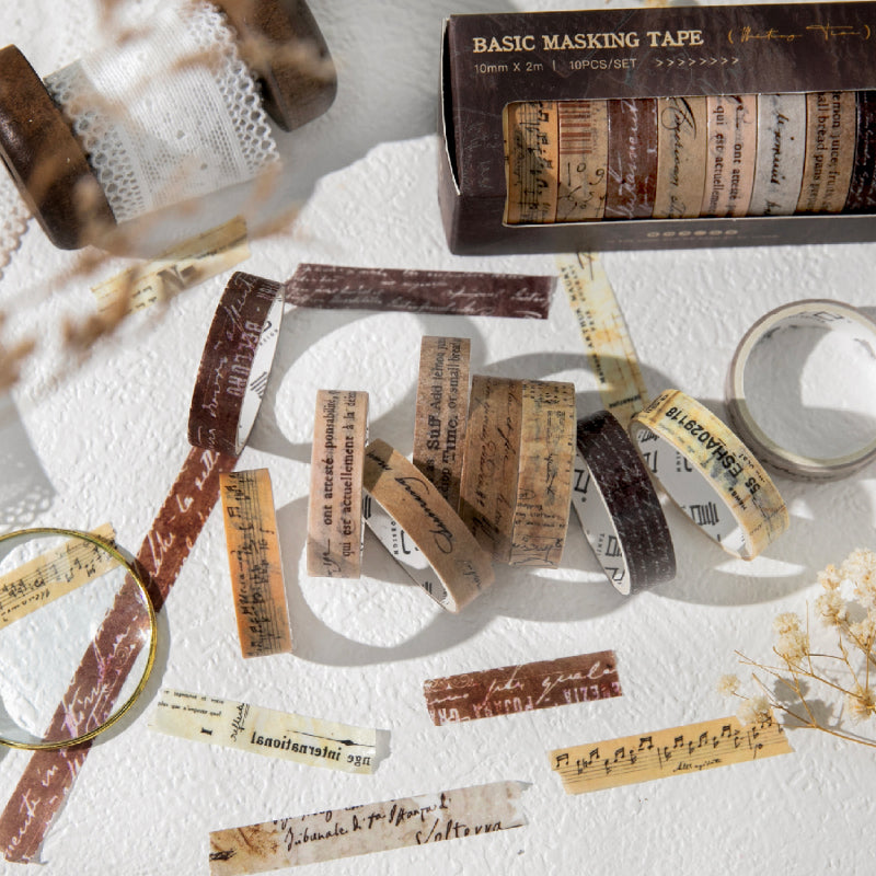 Basic Life Series Washi Tape Set for journaling, scrapbooking and collage