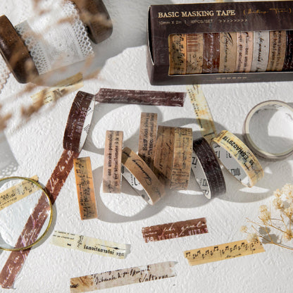 Basic Life Series Washi Tape Set for journaling, scrapbooking and collage