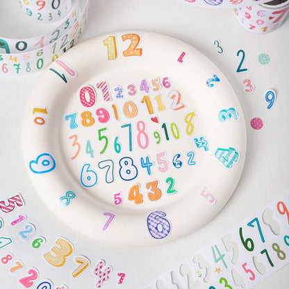 Variety Number Series Die Cutting PET Tape for journaling, scrapbooking and collage
