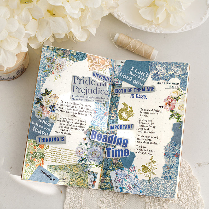 Maurice's flower paper Series Die Cutting White Kraft Paper Tape featuring white, and flower designs for journaling, scrapbooking and collage