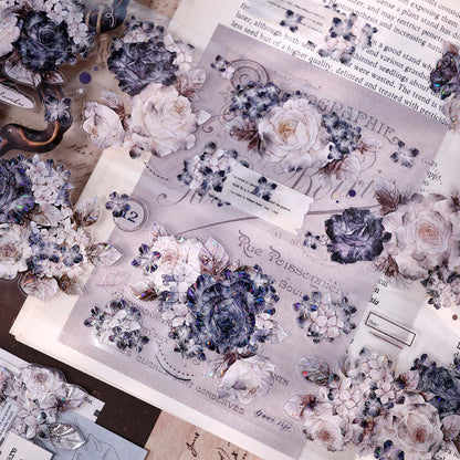 6cm*125cm Cloud Ink Flower Clusters Die Cutting Washi/PET/Shell Light Washi/PET Tape