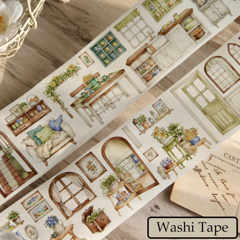 7.5cm*125cm Rural Cottage Die Cutting Washi/PET Tape