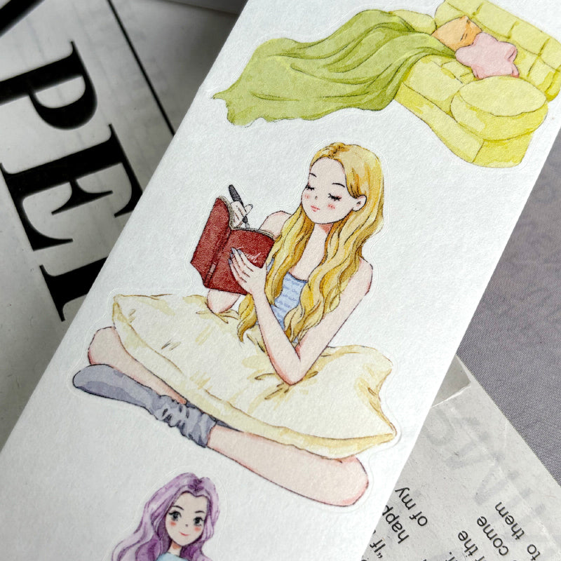 5.5cm*125cm Time At Home Die Cutting Washi/PET/Fog PET Tape featuring home designs for journaling, scrapbooking and collage