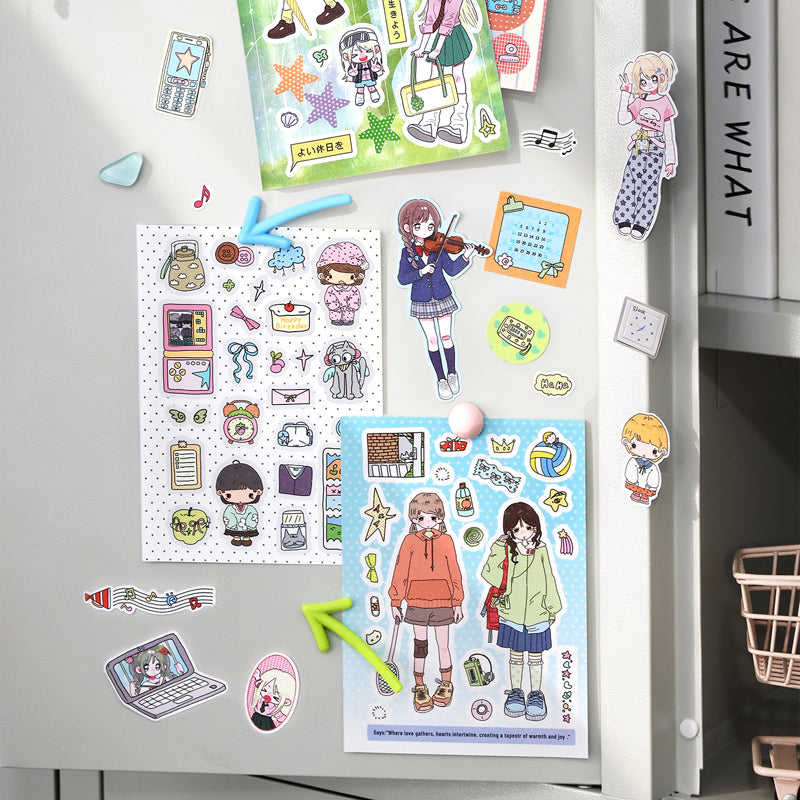 Neon Era Series Sticker Book featuring book designs for journaling, scrapbooking and collage