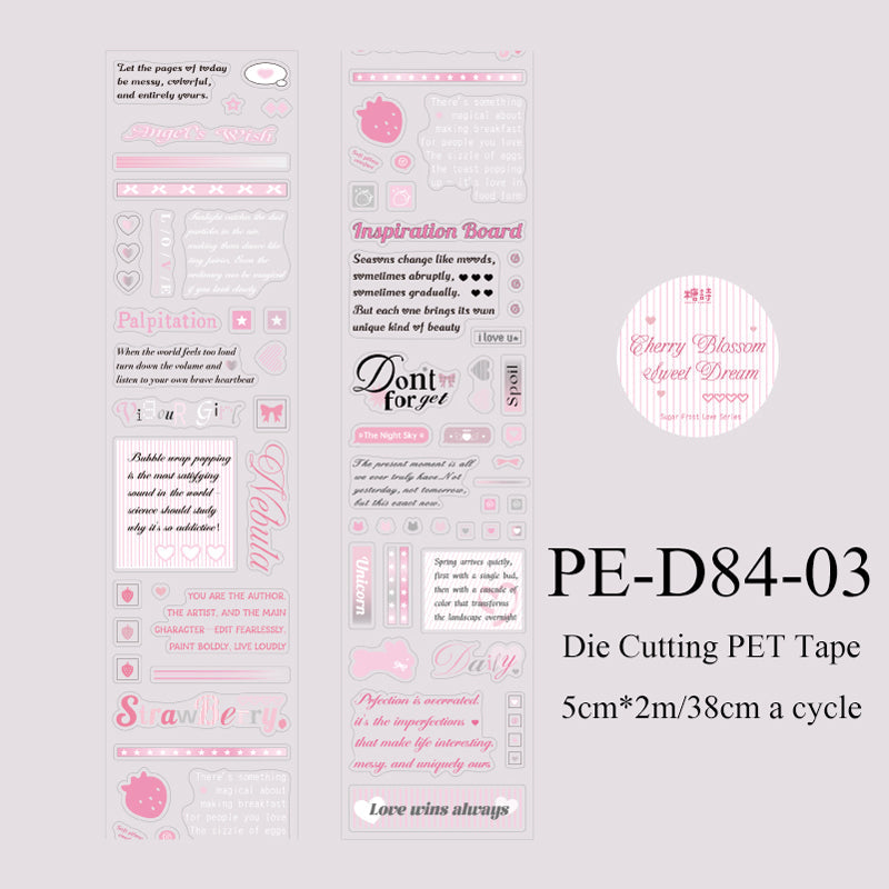 Frosty Love Series Die Cutting PET Tape