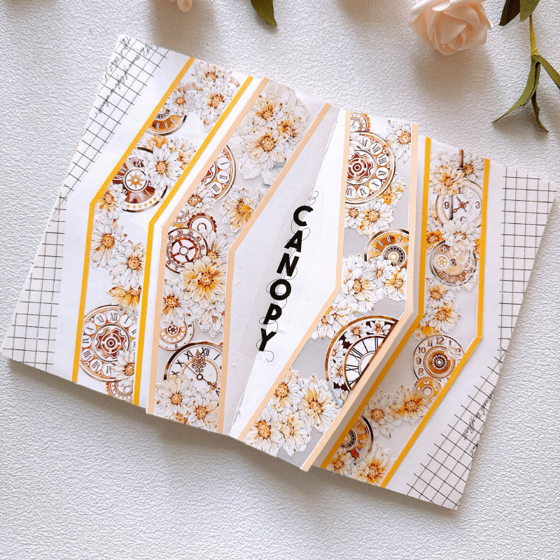 6cm*100cm Chrysanthemums bloom Washi/PET Tape for journaling, scrapbooking and collage