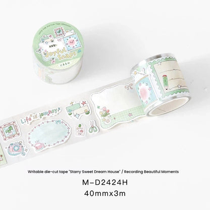 Star Sweet Dream House Series Die Cutting Writing Paper Tape