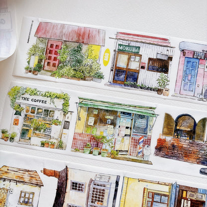 7cm*166cm Little House Die Cutting Washi/PET/Fog PET Tape