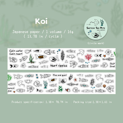 Sketchy Tiny Pets Series Die Cutting Washi Tape