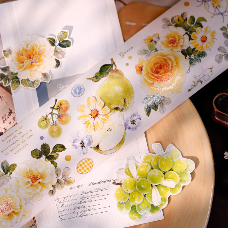 Whole Roll 6cm*5m Grape Vine Die Cutting Washi/PET/Shell Light Washi/PET Tape