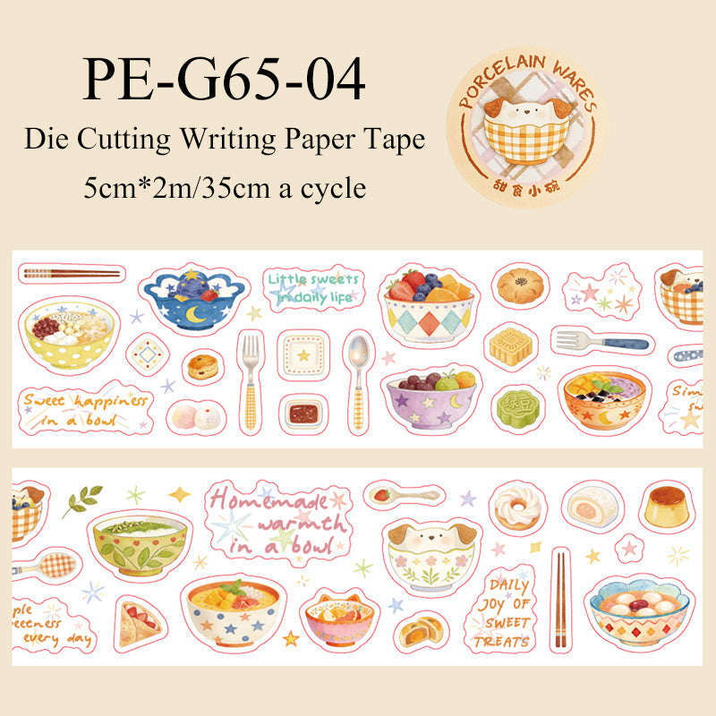 Porcelain Object Series Die Cutting Writing Paper Tape