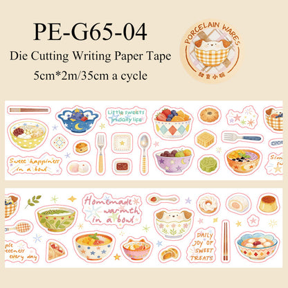 Porcelain Object Series Die Cutting Writing Paper Tape