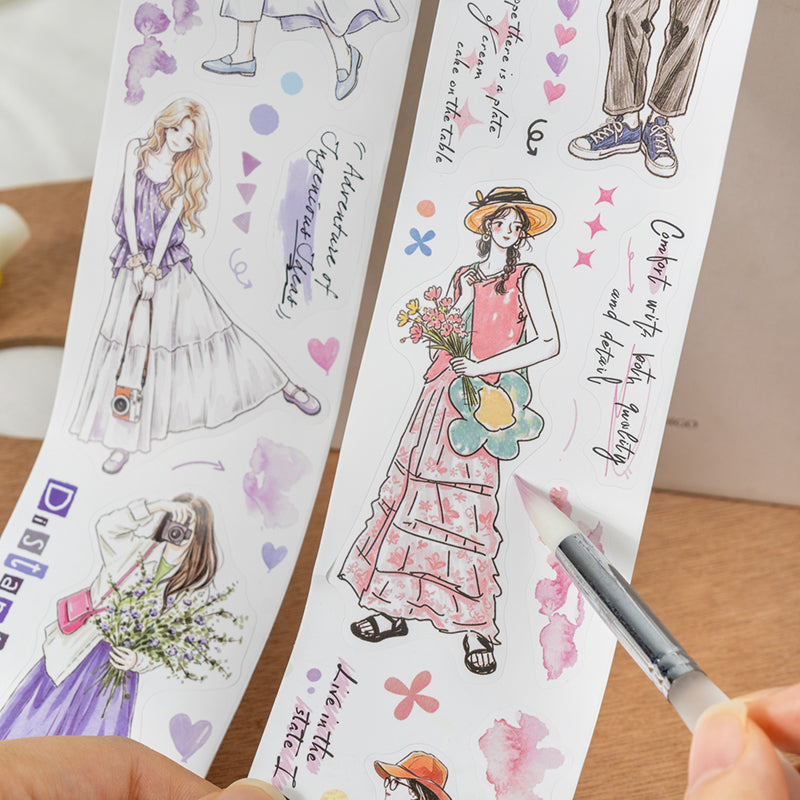 Painted Girl Series Die Cutting Synthetic Paper Tape