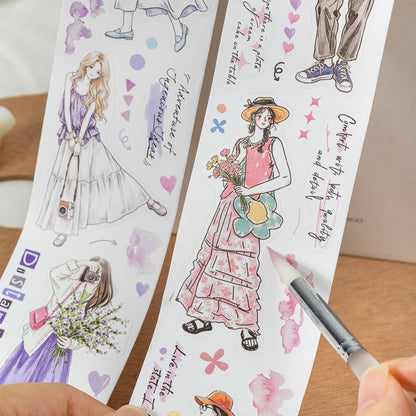 Painted Girl Series Die Cutting Synthetic Paper Tape