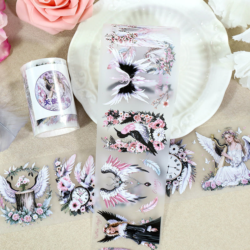 Angel Feathers Fog PET Tape for journaling, scrapbooking and collage