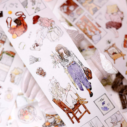 5.5cm*100cm Pace of life Die Cutting Washi/Fog PET Tape for journaling, scrapbooking and collage