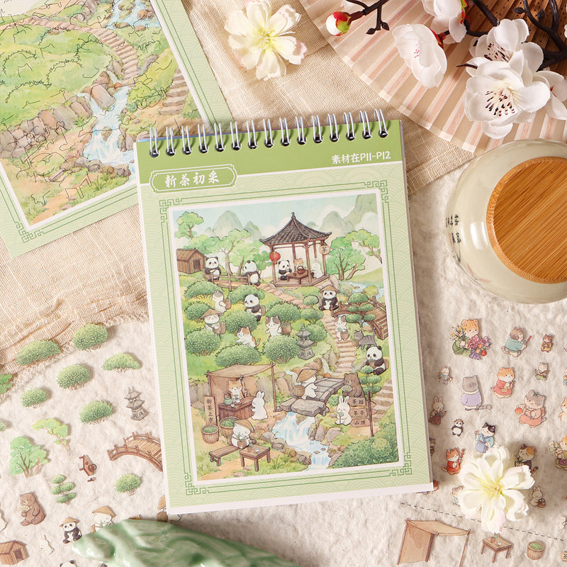 Mountain Field Exploration Series 3D Sticker Book featuring book designs for journaling, scrapbooking and collage