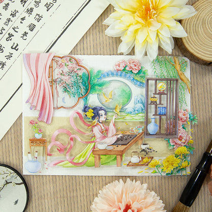 Recognizing flowers Shell Light PET Tape featuring flower, and light designs for journaling, scrapbooking and collage