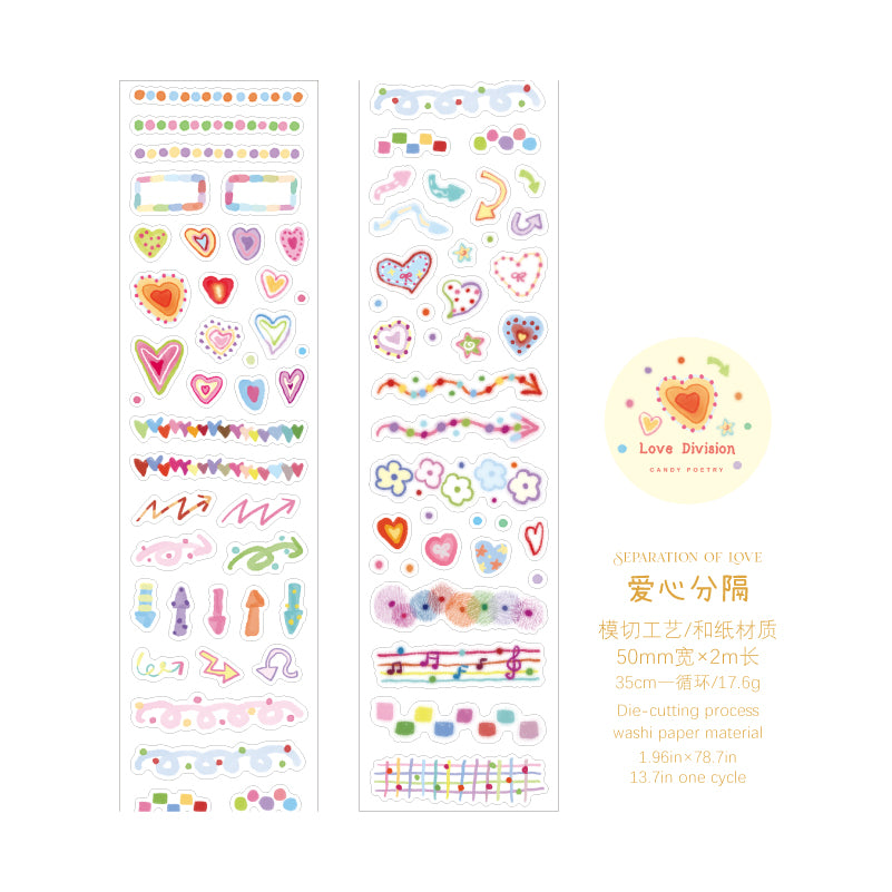 Colorful Mood Series Die Cutting Washi Tape