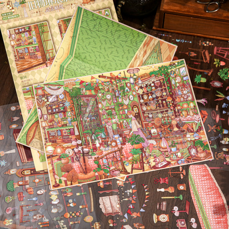 Murmur Of Old Treasures Series 3D Sticker featuring old designs for journaling, scrapbooking and collage