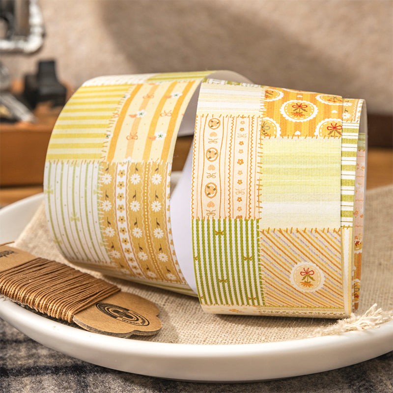 Patchwork Notes Series White Kraft Paper Tape featuring white designs for journaling, scrapbooking and collage
