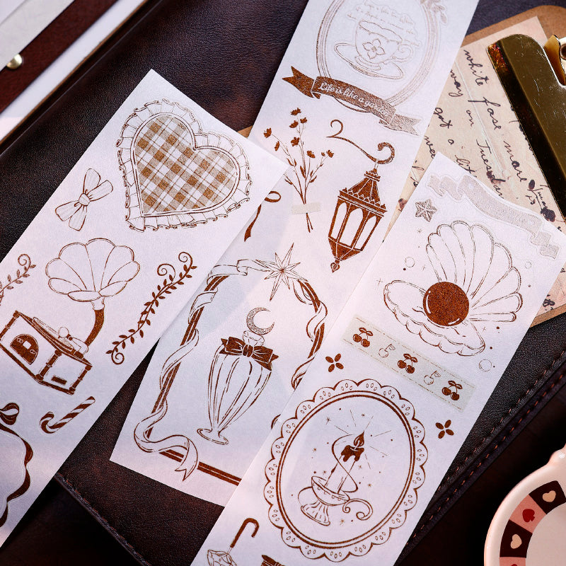5cm*100cm Caramel Collection Die Cutting Washi/Fog PET Tape for journaling, scrapbooking and collage