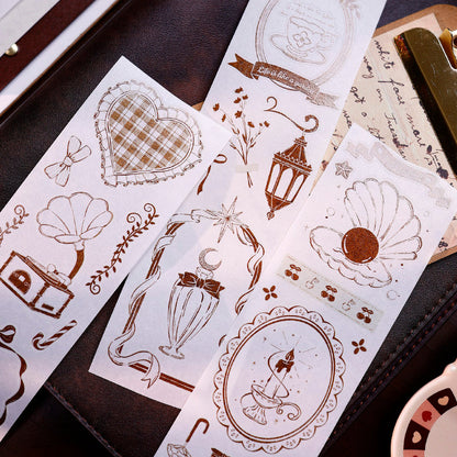 5cm*100cm Caramel Collection Die Cutting Washi/Fog PET Tape for journaling, scrapbooking and collage