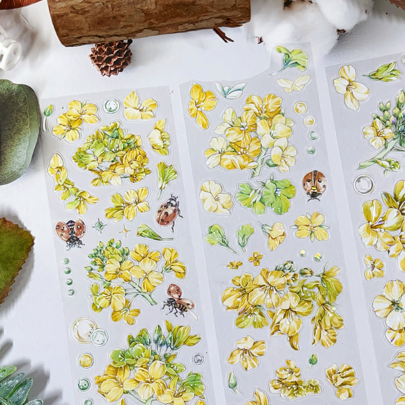 Whole Roll 5cm*5m Flower Insect Die Cutting Washi/Synthetic Paper/Shell Light PET Tape featuring flower, and light designs for journaling, scrapbooking and collage
