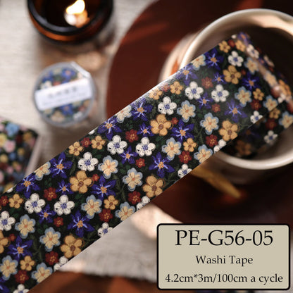 Whole Roll 4.2cm*3m Retro Floral Print Washi Tape