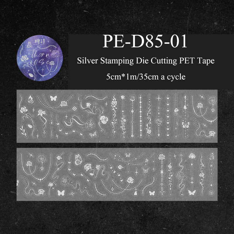 Chain Secret Series Silver Stamping Die Cutting PET Tape