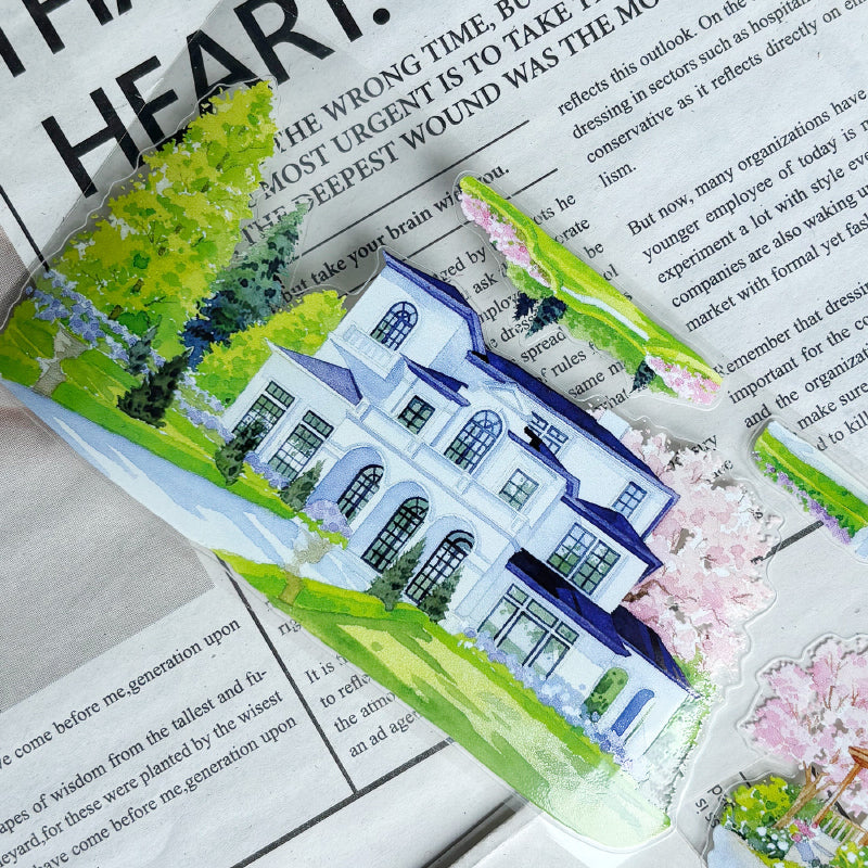 7.5cm*125cm Spring Secret Garden Die Cutting Washi/PET Tape featuring garden, spring, and secret designs for journaling, scrapbooking and collage