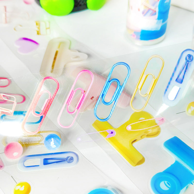 Dopamine clip Die Cutting PET Tape for journaling, scrapbooking and collage