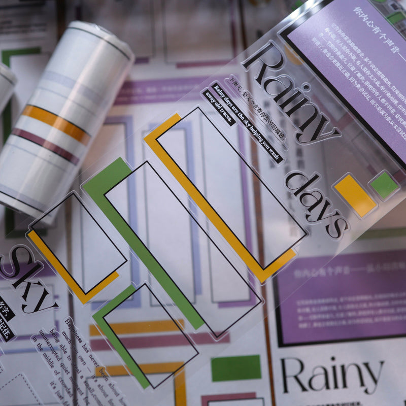 Whole Roll 10.5cm*6m Rainbow Flower Frame Die Cutting Washi/PET Tape
