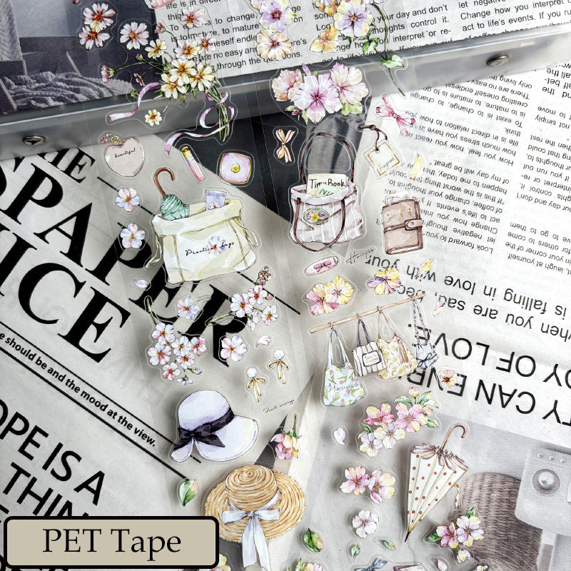 Whole Roll 5.5cm*5m Flowers Stories Die Cutting Washi/PET/Fog PET Tape
