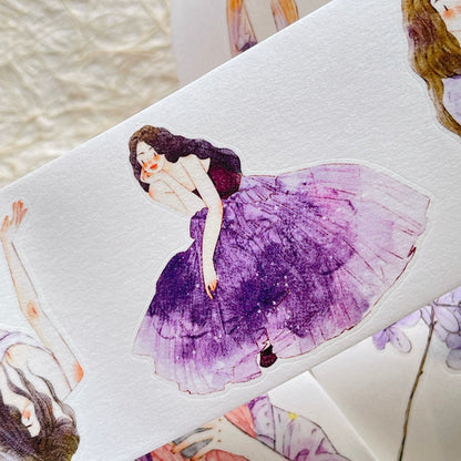 Whole Roll 5cm*10m Little purple Die Cutting Washi/PET/Fog PET Tape for journaling, scrapbooking and collage
