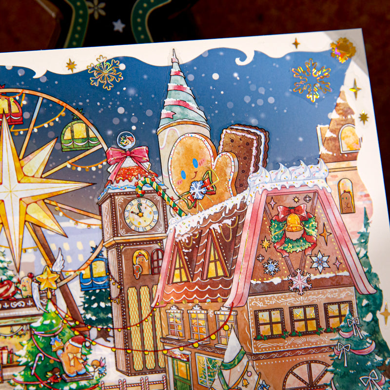 Christmas Gingerbread Town Series 3D Sticker for journaling, scrapbooking and collage